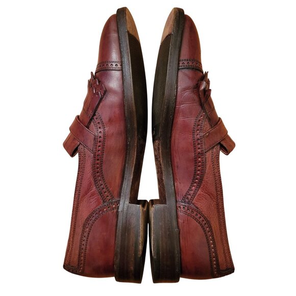 Cole Haan Bragano Brown Italian Leather Loafers Kiltie Fringe Buckle 10D Vibram - Picture 11 of 11